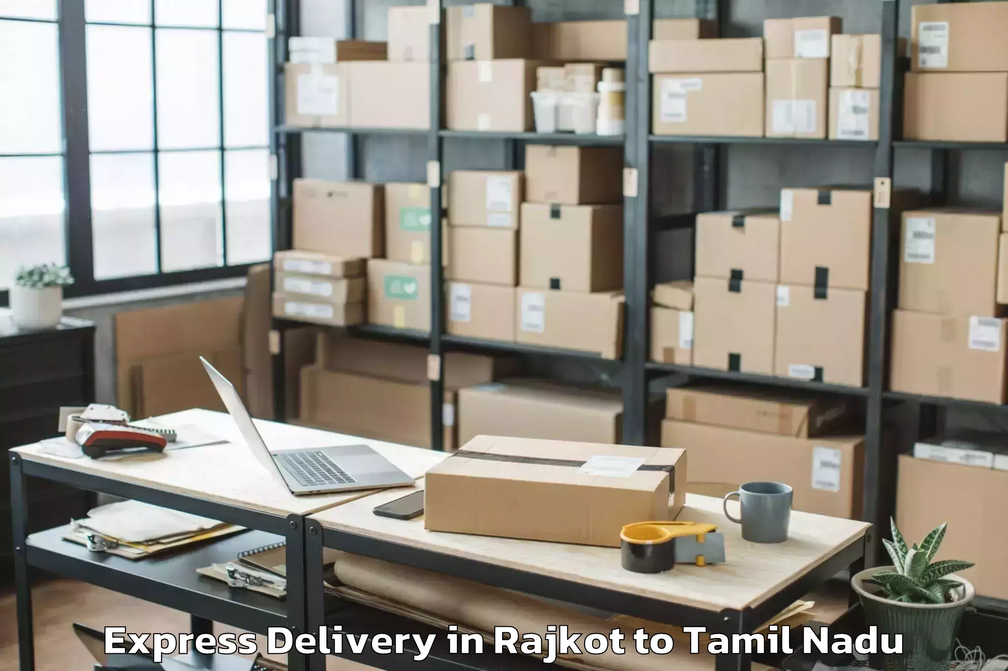 Leading Rajkot to Kamarajar Port Express Delivery Provider